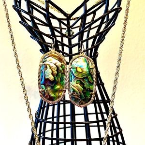 Kendra Scott Abalone Shell Necklace & Earrings